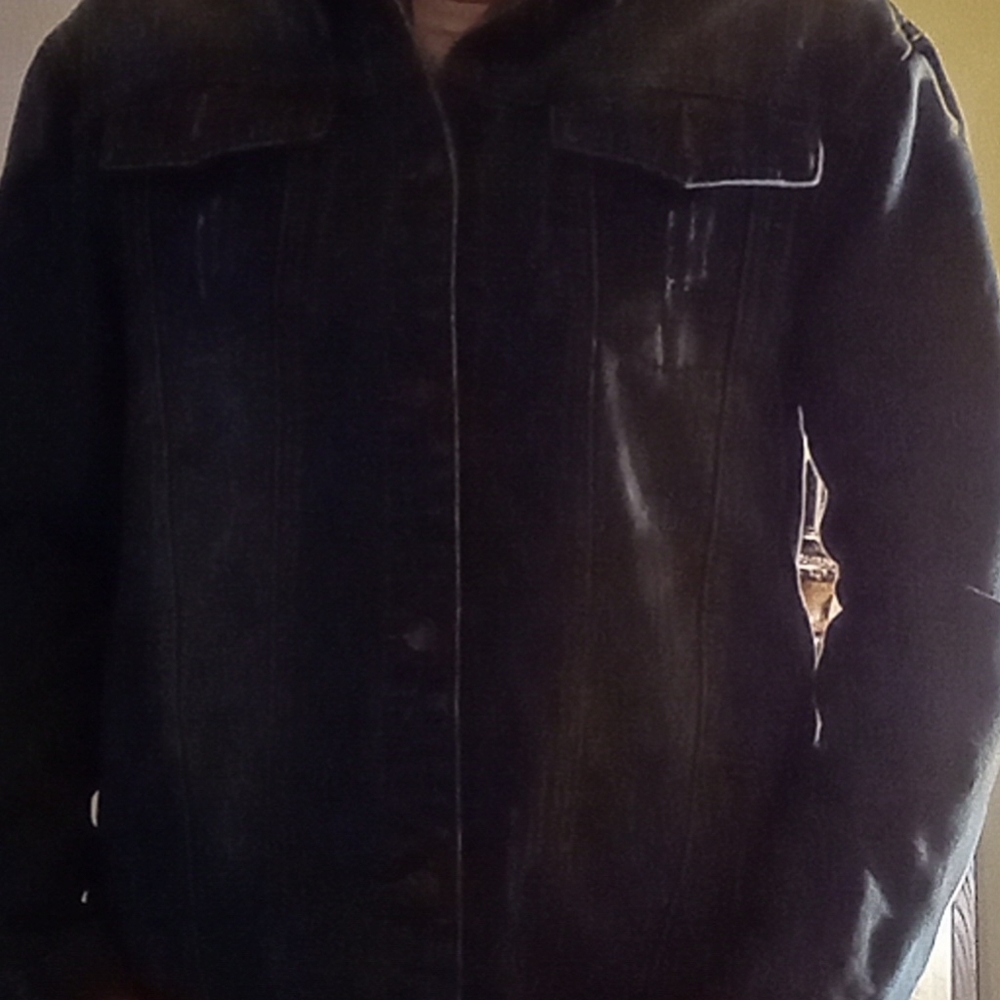 Light -colored denim jacket custom embroidery!size xl